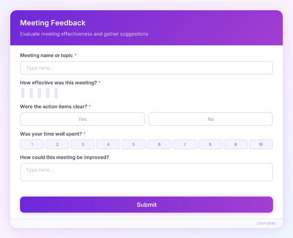 Meeting Feedback preview