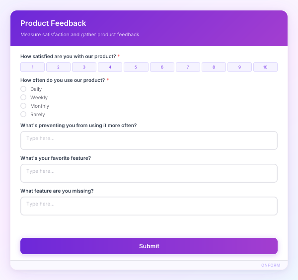 Product Feedback preview
